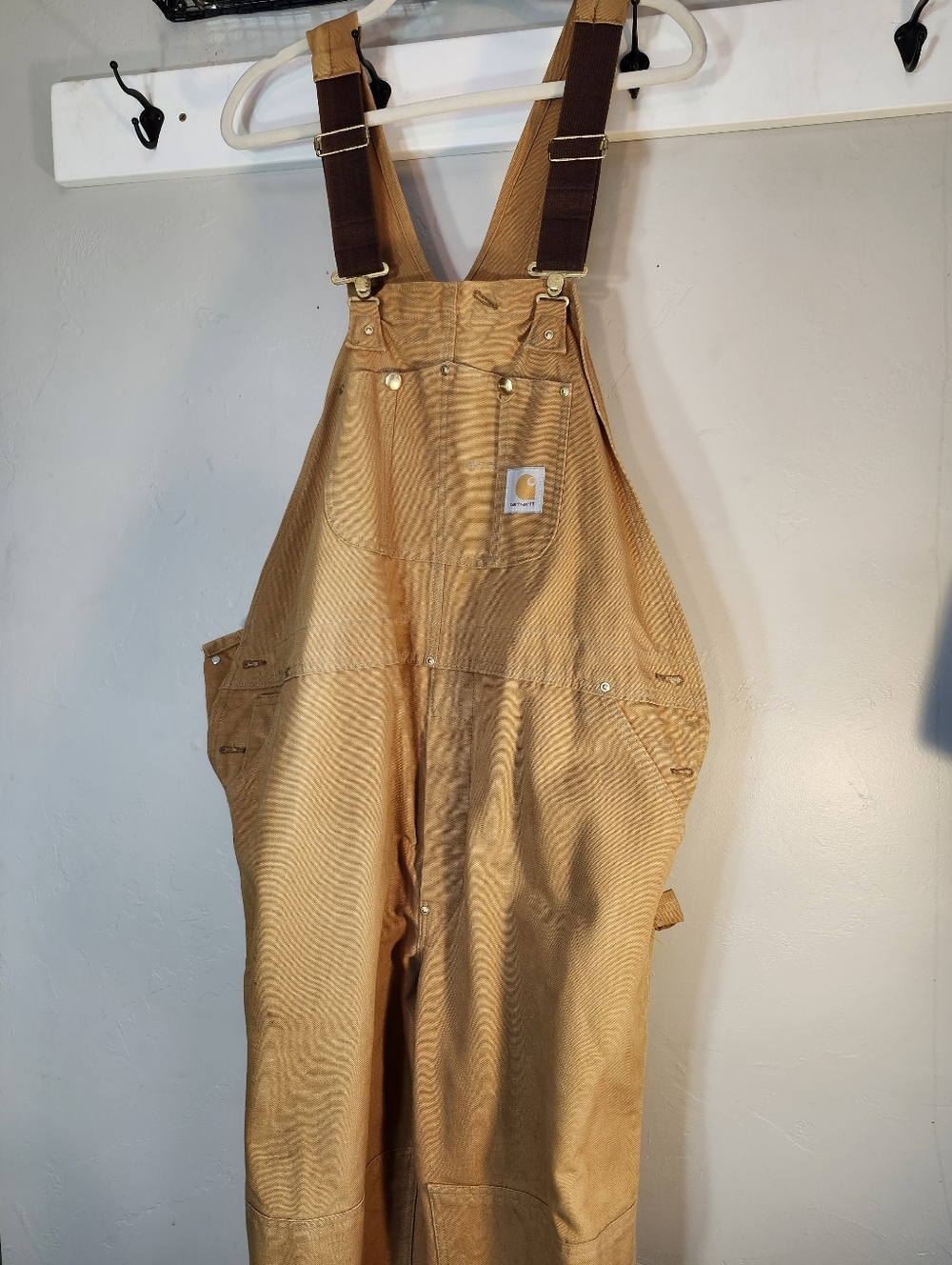 Vintage Carhartt Tan Duck Canvas Bib Overalls